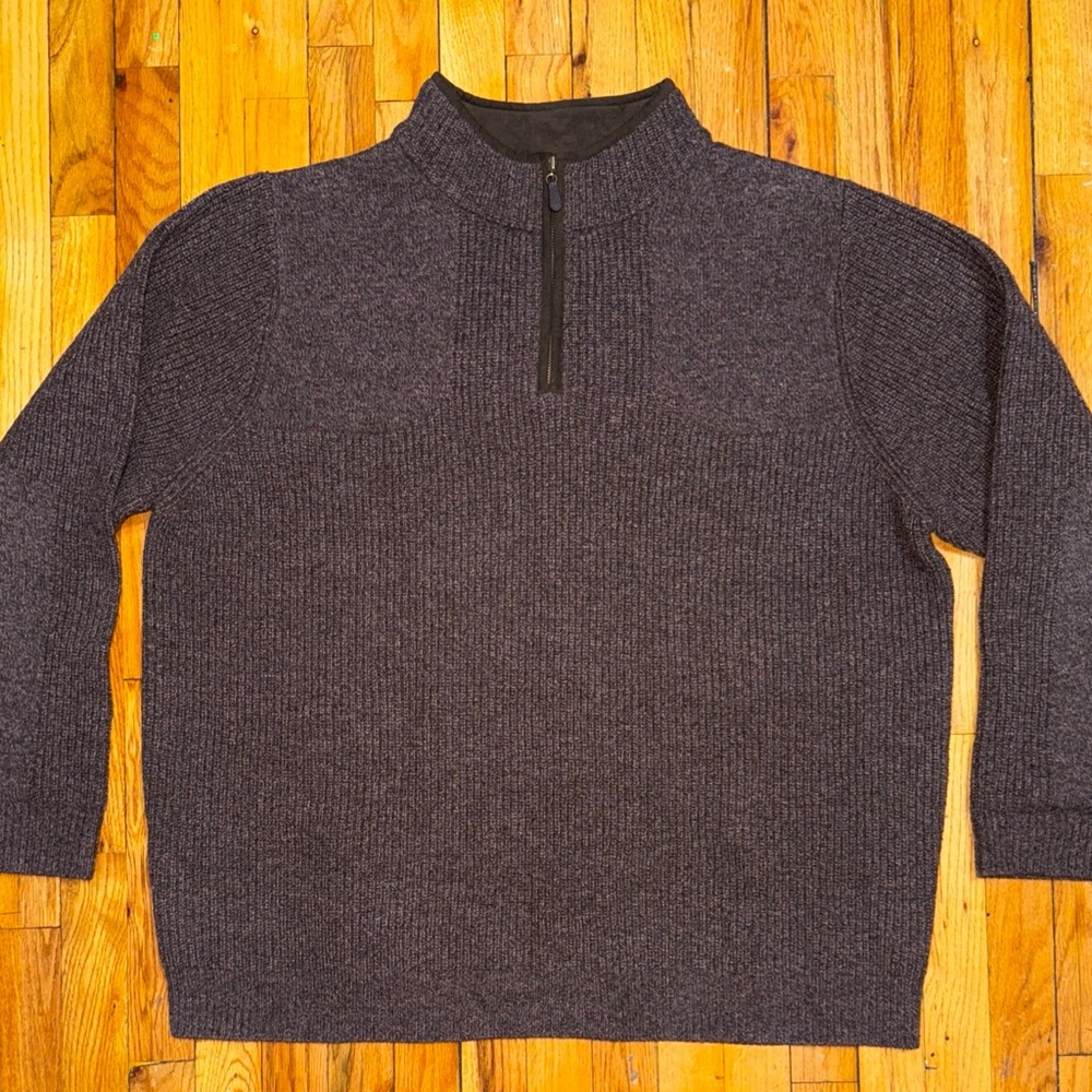 Men's Gray Half-Zip Sweater